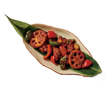 国産レンコンと鶏もも肉のチリソース和え