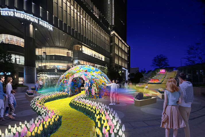 「フラワードーム（夜）」 外観