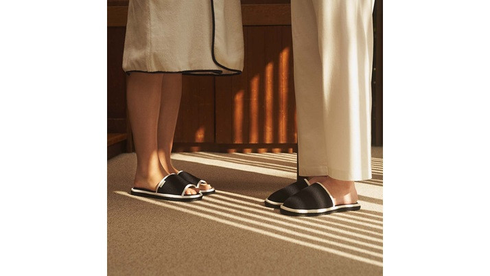 ブーラバスパイルジャージ　オープントゥスリッパ